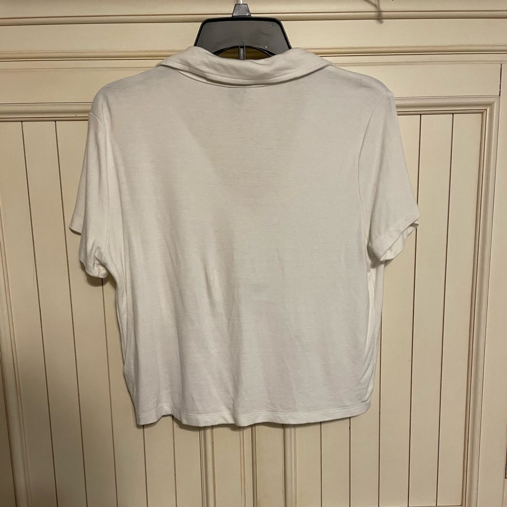Cropped white polo shirt - Picture 3 of 3